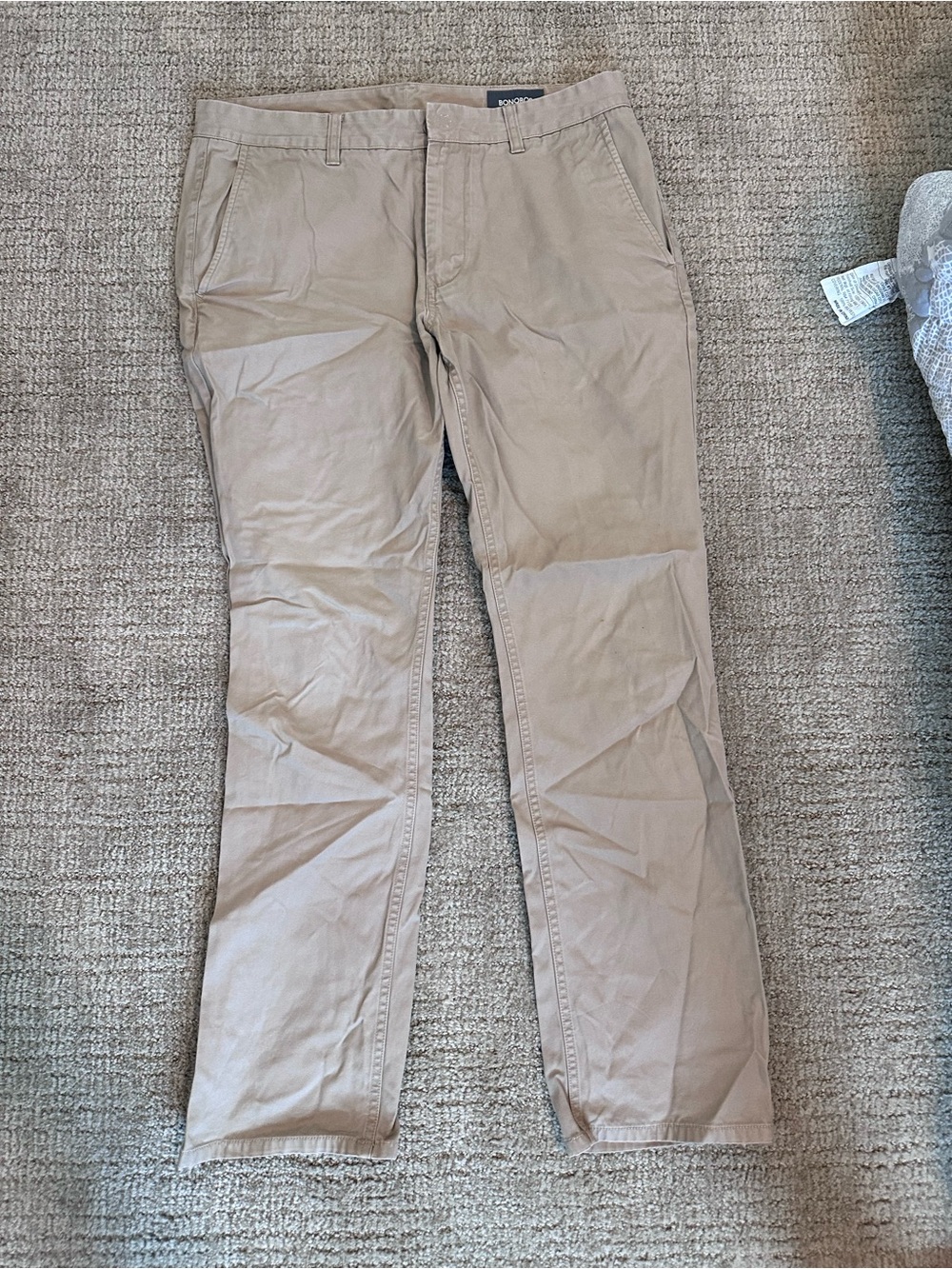 Bonobos Slim Straight Chino Pants in Beige Tan